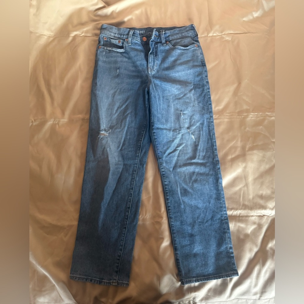 J. Crew Classic Straight Leg Jeans with Vintage-Inspired Wash Size 27